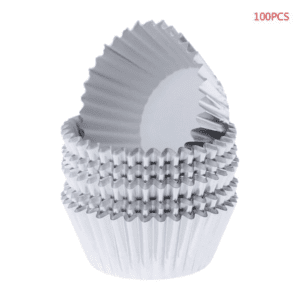 100Pcs Silver Aluminium Foil Cup Cake