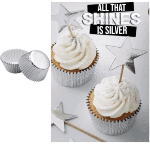 100Pcs Silver Aluminium Foil Cup Cake