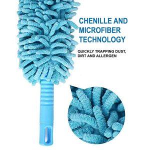 Flexible Microfiber Fan Duster With Long Rod Handle